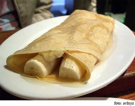 crepes de banana bananas bajas calorías