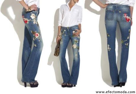jeans con flores