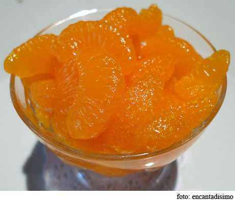 postre de mandarinas al licor