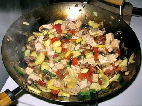 verduras y hongos salteadas